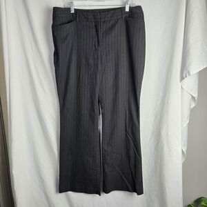 Worthington Womens 16‎ Modern Fit Straight Leg Pants Black Pinstripe Mob Career